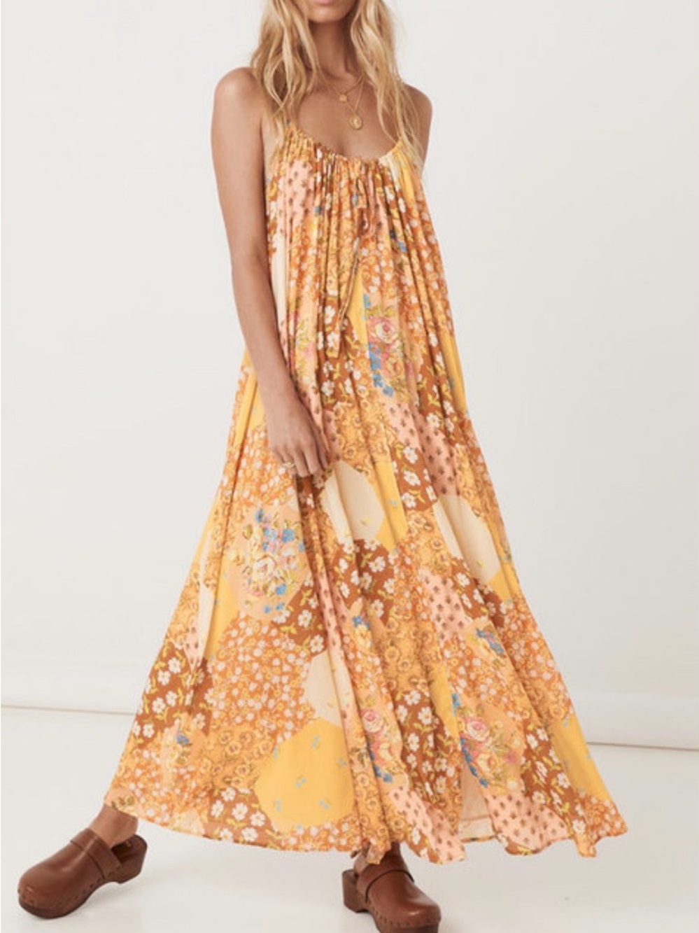 Spell Freda Strappy Maxi Dress in Amber XS
